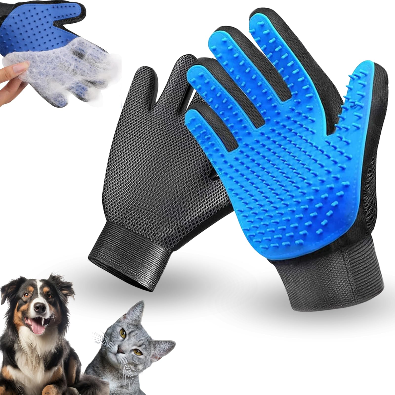 Abaiva Guante Quitapelos Mascota - Guante de Cepillado para Mascotas - Guantes Quita pelos Gato Mano Derecha - Quitapelos Mascota - Guante Pelo Gato - Quitapelos Gato - Quita Pelos Perro