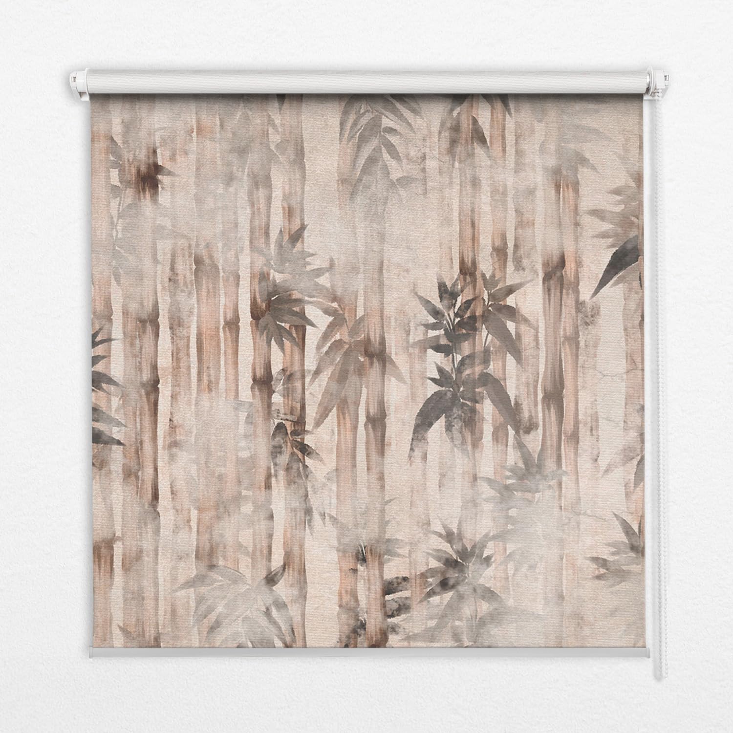 Store enrouleur sans perçage Tulup protège des regards avec ses motifs feuilles 50x50