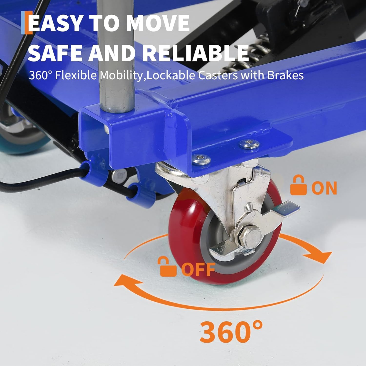 Garvee Hydraulic Lift Table Cart,330lbs Capacity 28.5" Lifting Height Hydraulic Table Cart with Non-Slip Pad, 4 Wheels & Reflective Strips,for Material Handling & Transportation