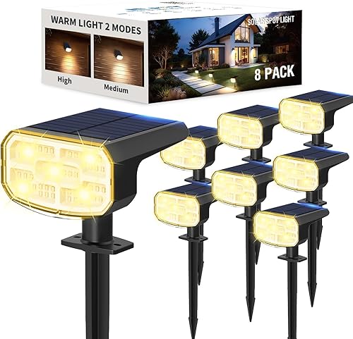 Miniatura 11 de Focos solares para exteriores, impermeables, IP65, paquete de 4, 2 CCT (3000 K/6500 K), 4 modos de iluminación seleccionables, luces solares solares