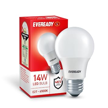 Eveready 14W LED Bulb, Cool Day Light (6500K), E27 Base, Energy-Efficient, 4kV Surge Protection, Long-Lasting Durability, Pack of 1