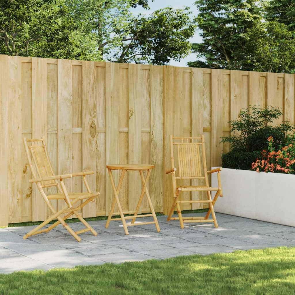Ensemble de 3 pièces en bambou pour balcon