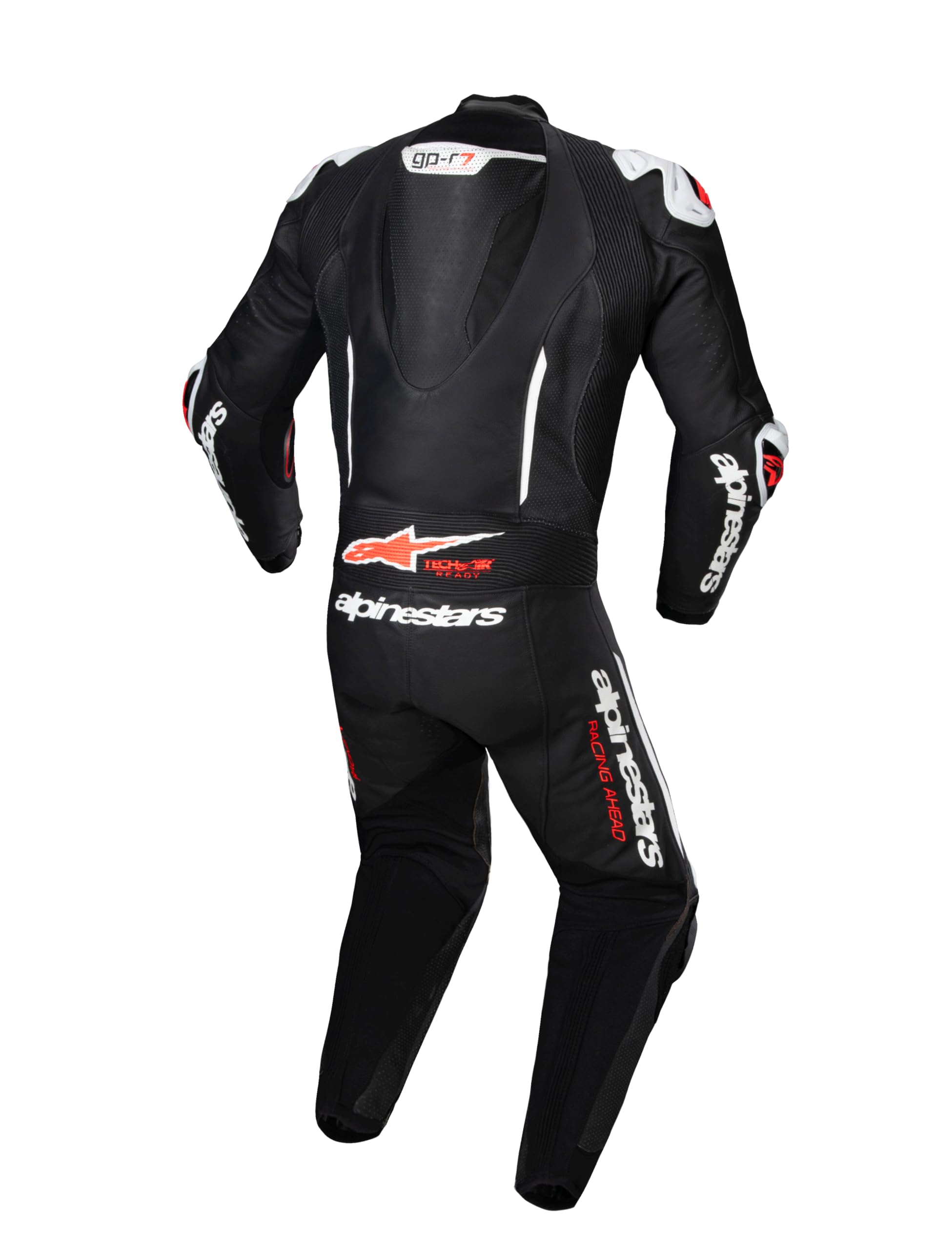 Alpinestars GP-R7 1-częściowy skórzany kombinezon motocyklowy, czarny/biały/neonowy czerwony, 52