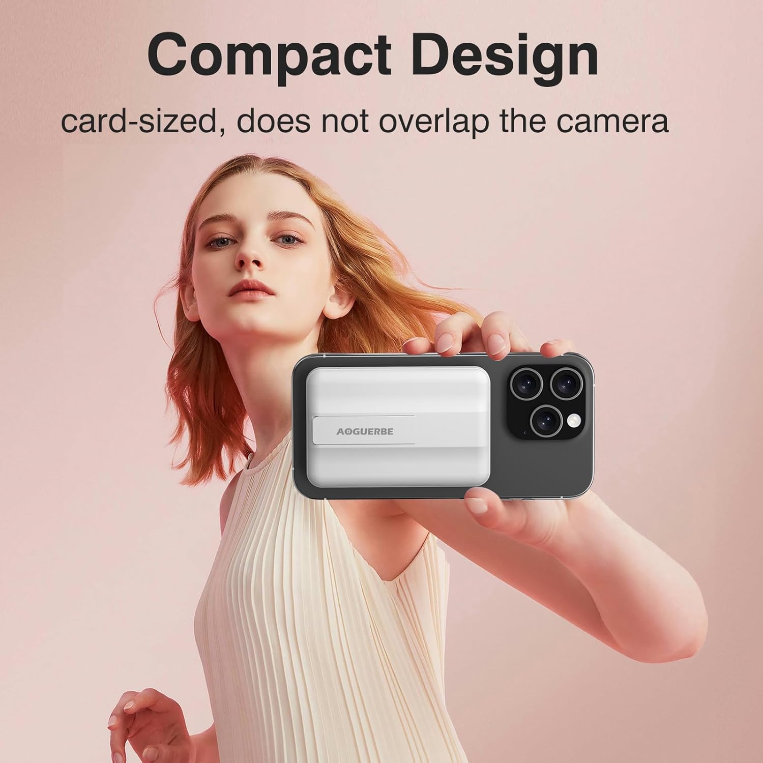 AOGUERBE for Mag-Safe Portable Charger, 10000mAh Magnetic Power Bank 22.5W Fast Charging,Mini Battery Pack Wireless with LED Display&Foldable Stand for iPhone 17/16/15/14/13/12 Series (Polar White) - Image 6