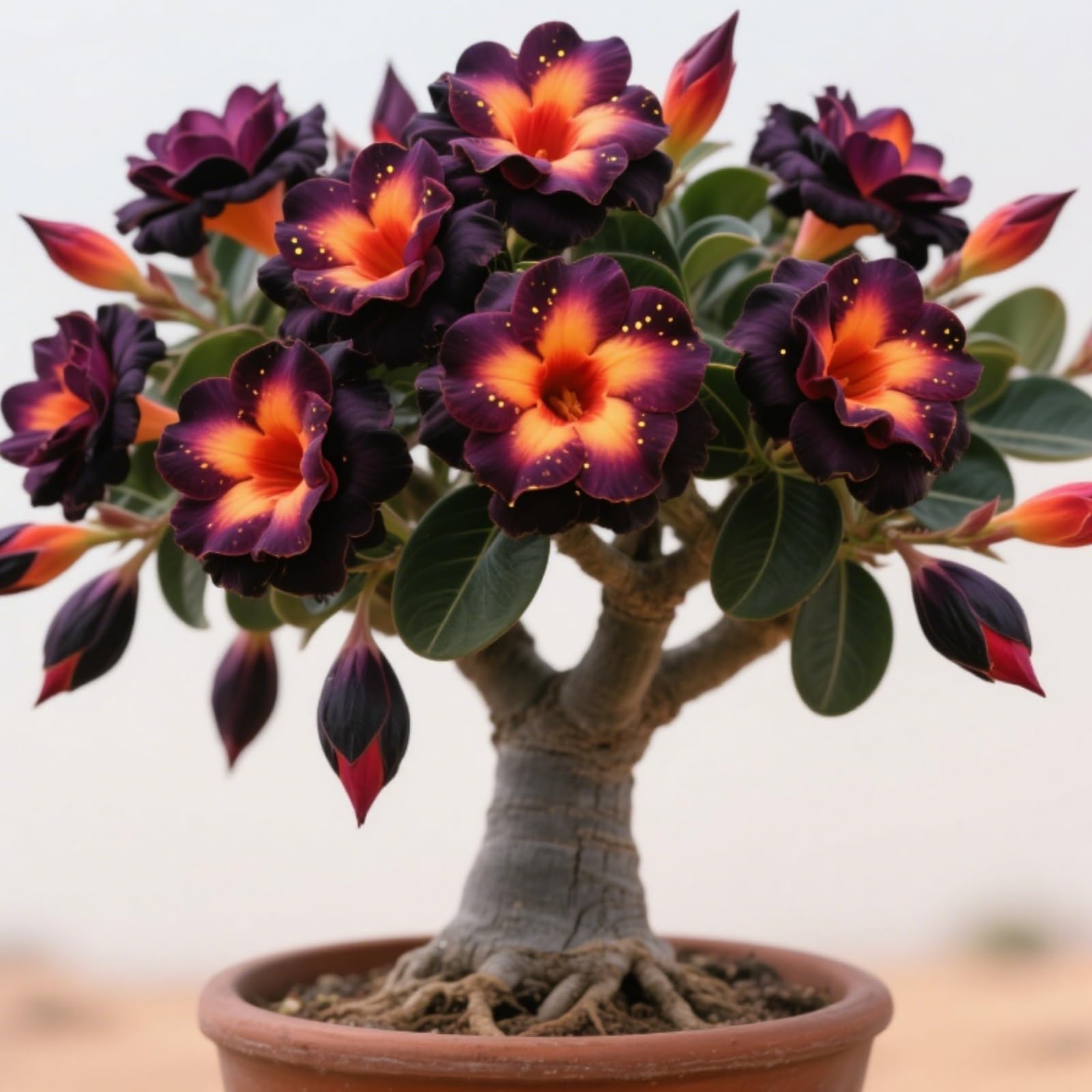 Magnificent Desert Rose Bulbs in Bulk: Hardy Perennial Desert Rose Succulents for Garden Ready to Plant Garden Displays-1 Bulb-G