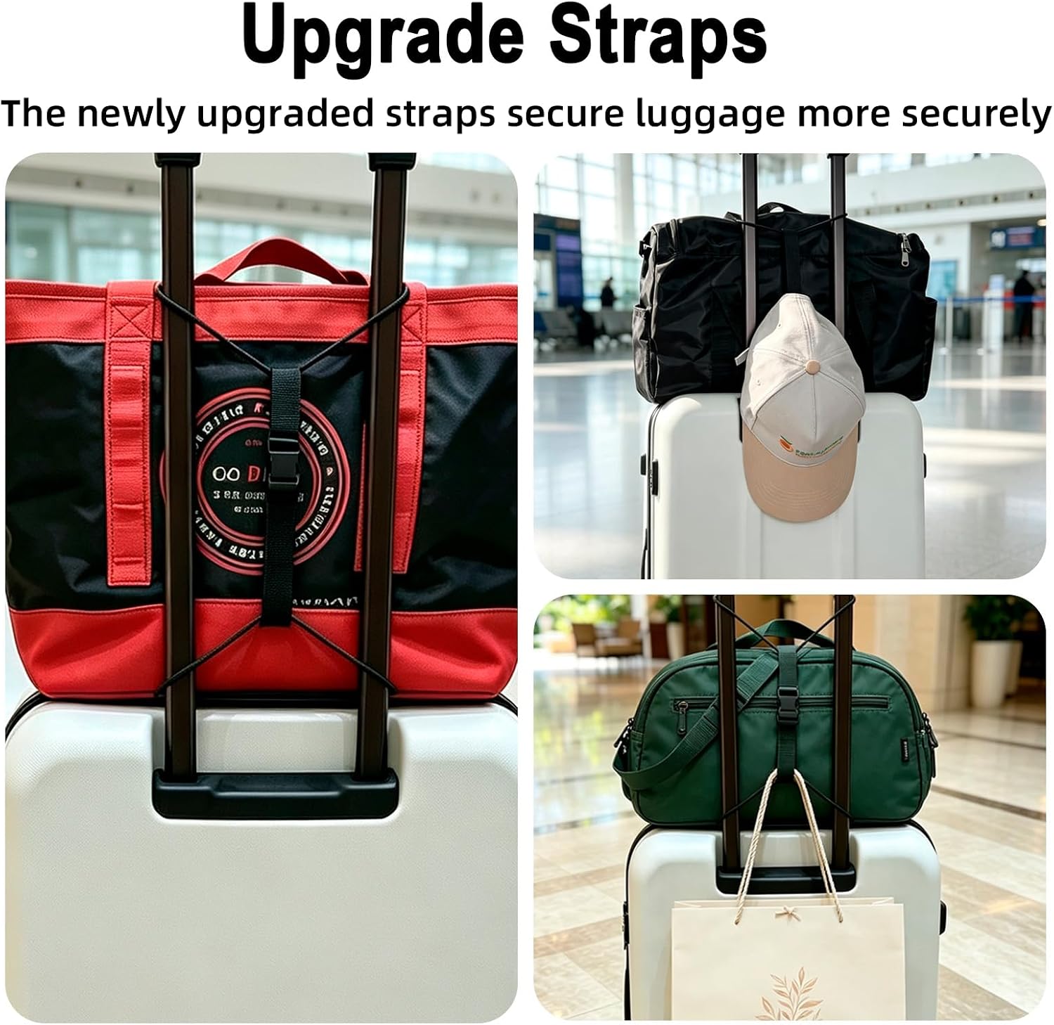Lockable Luggage Strap,Adjustable Non-Slip Luggage Connector Straps