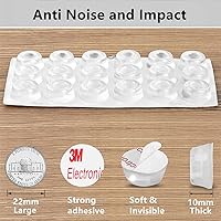 Vista 4 de Tope de goma para pomo de puerta, parachoques de perilla de puerta para pared, 36 topes de puerta pequeños y 20 almohadillas para parachoques, tope
