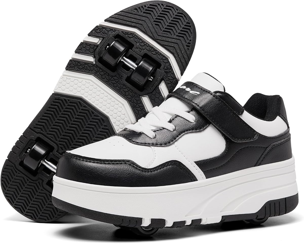 Kids Shoes with Wheels Boys Girls Roller Skate Shoes Wheeled Athletic Sneakers Suitable for Beginners