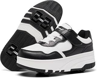 Kids Shoes with Wheels Boys Girls Roller Skate Shoes Wheeled Athletic Sneakers Suitable for Beginners