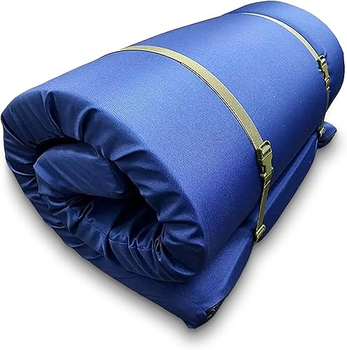 Foamma Colchón de espuma viscoelástica enrollable de 4 x 30 x 75 pulgadas con funda de cremallera resistente al agua, plegable y portátil para