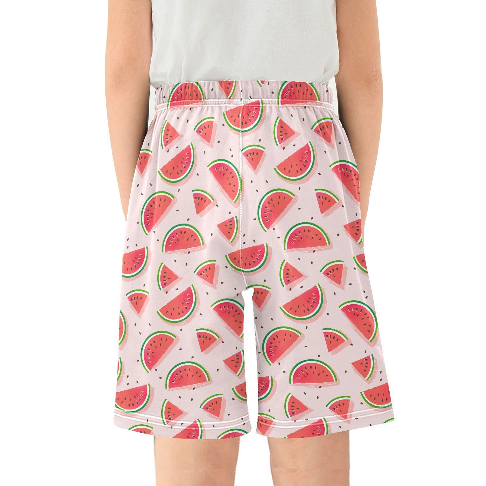 ALAZA Watermelons Fruits Youth Athletic Shorts for Boys and Girls Size 11-12 Years Multicolor
