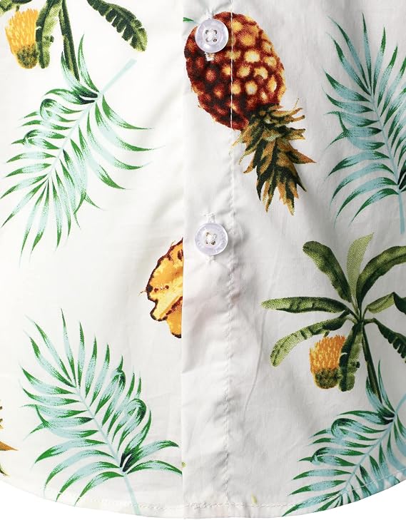 JOGAL Boys Hawaiian Shirt Short Sleeve Floral Button Down Beach Shirts