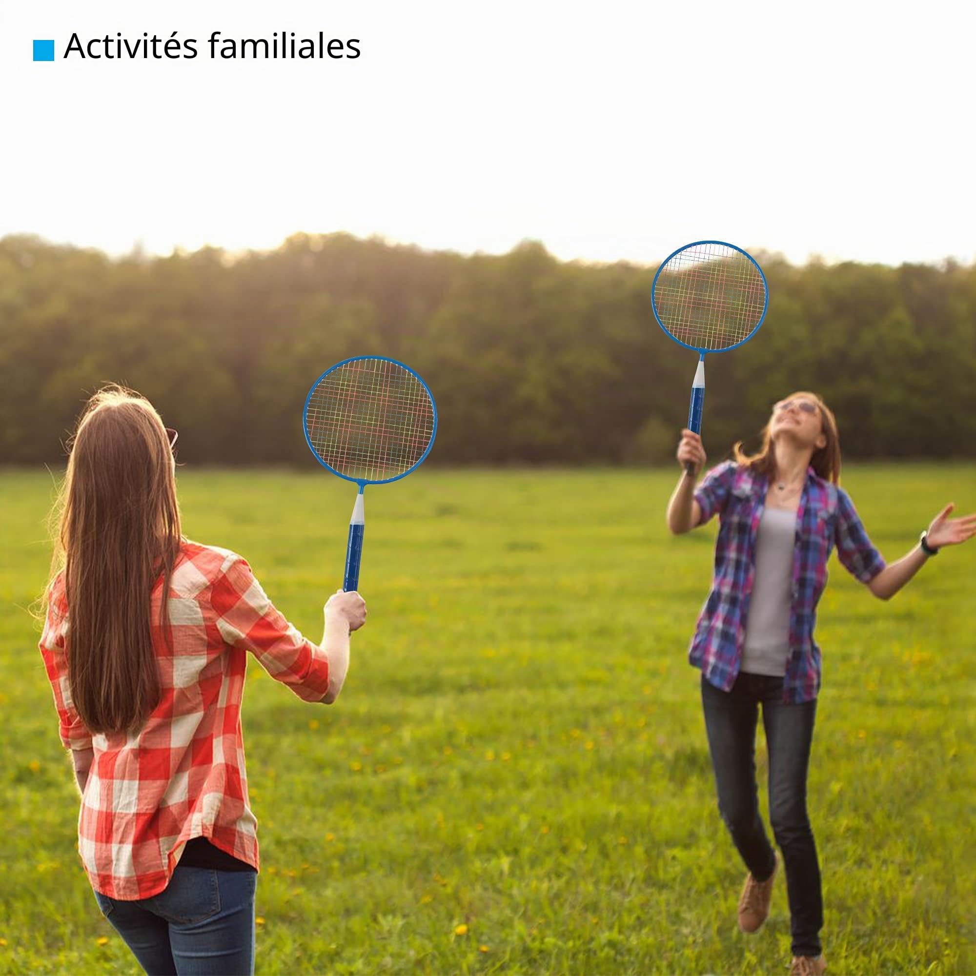QKTYB Ensemble De Badminton pour Enfants, 1 Paire De Raquettes De Badminton LéGèRes pour Enfants avec pour Joueurs débutants Sports D'IntéRieur Et D'ExtéRieur avec Sac De Transp