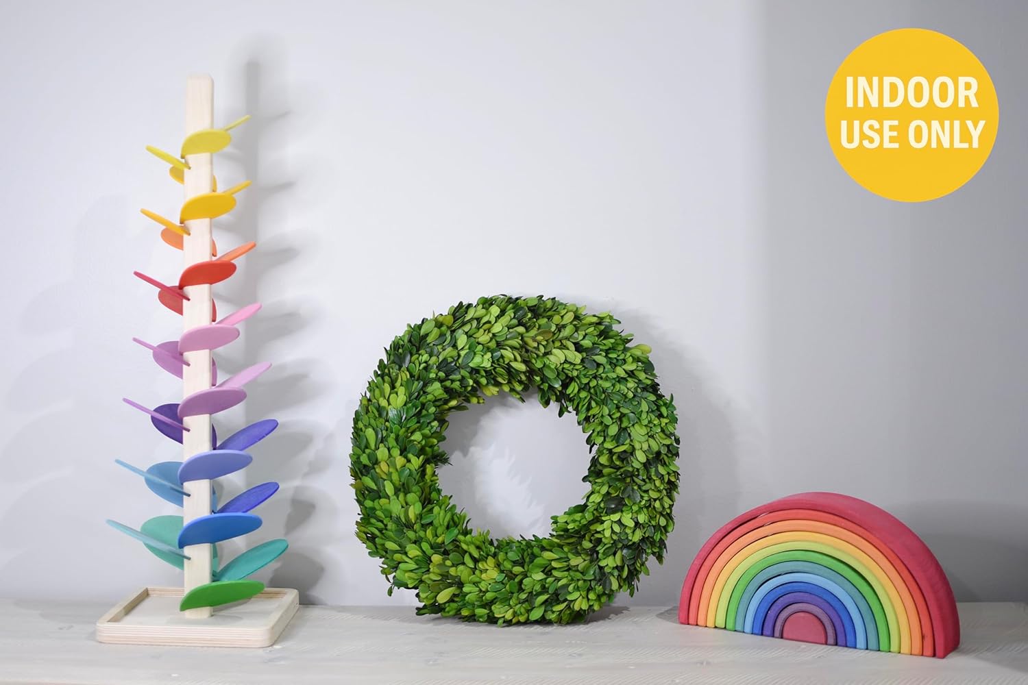 18 Inch Preserved Boxwood Wreath – Real Greenery Indoor Décor for Spring & Summer, Farmhouse Wall & Mantel Accent – Eco-Friendly, Fade-Resistant by Birbird Decor