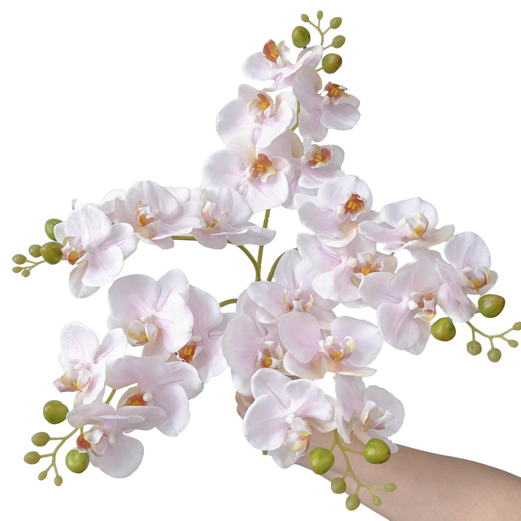 Photo 1 of Mythlty 5pcs Artificial Orchid Flower Stems (Pale Pink)