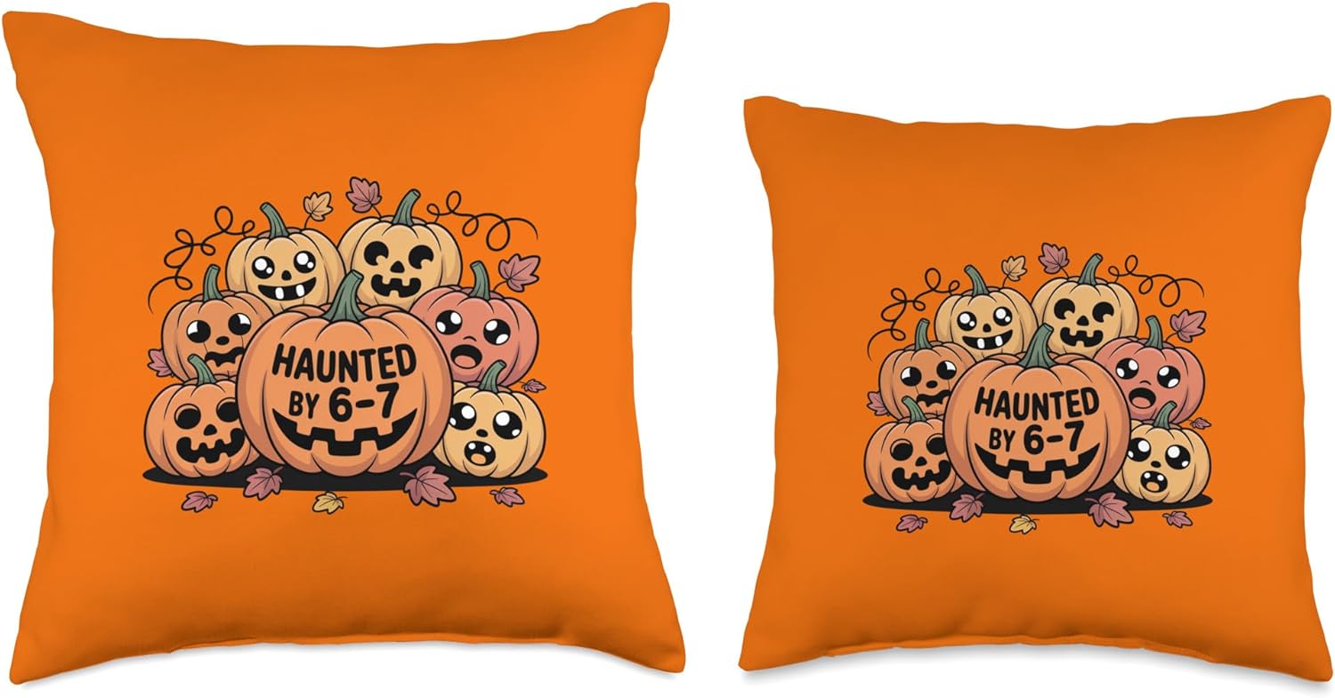 Haunted by 6 7 Throw Pillow