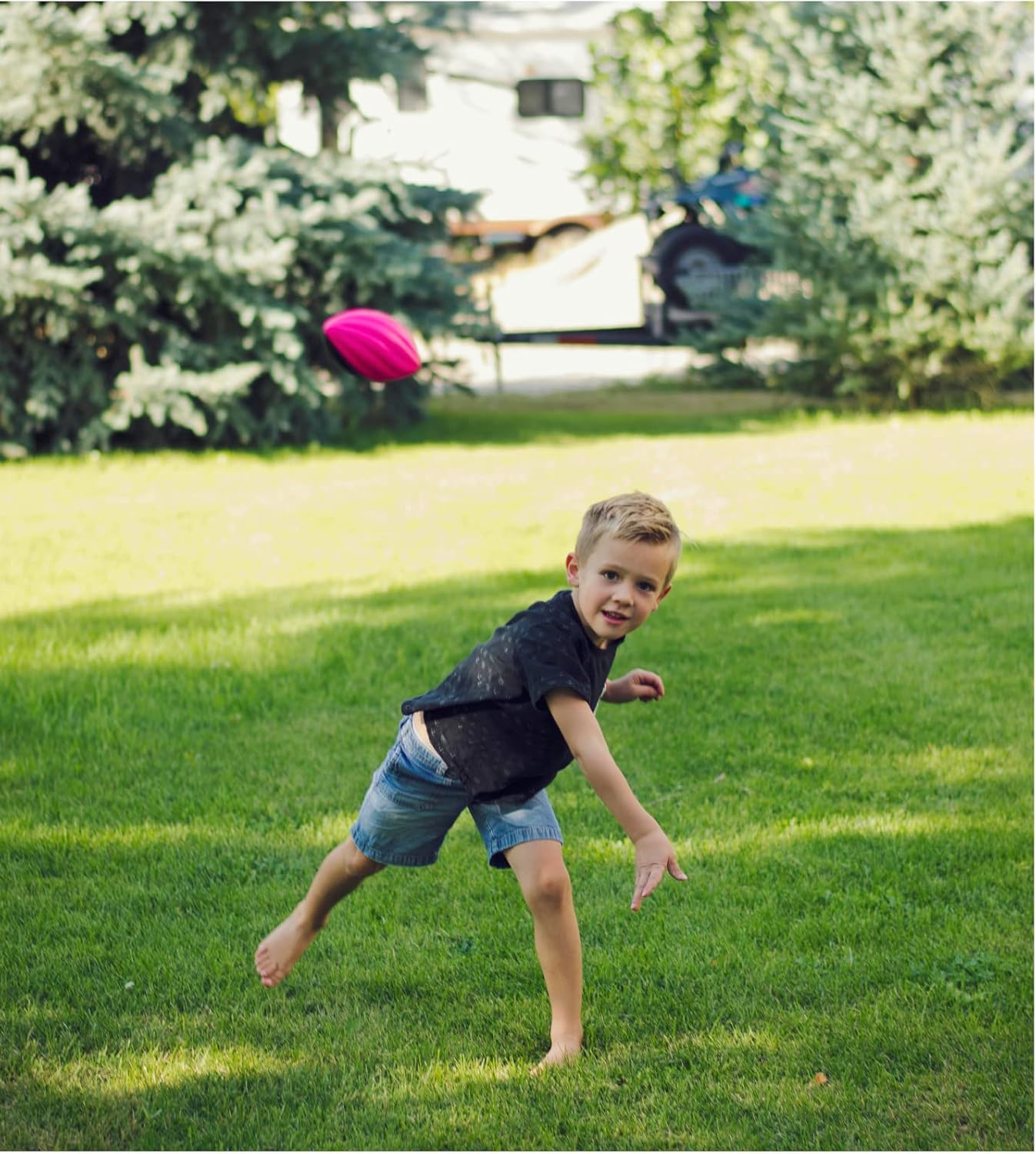 LMC Products Mini Football 3-Pack - 5” Spiral Foam Football Kids Football - Mini Footballs 3-Pack - Easy Grip Toddler Football (Pink, Orange, Green) : Sports & Outdoors