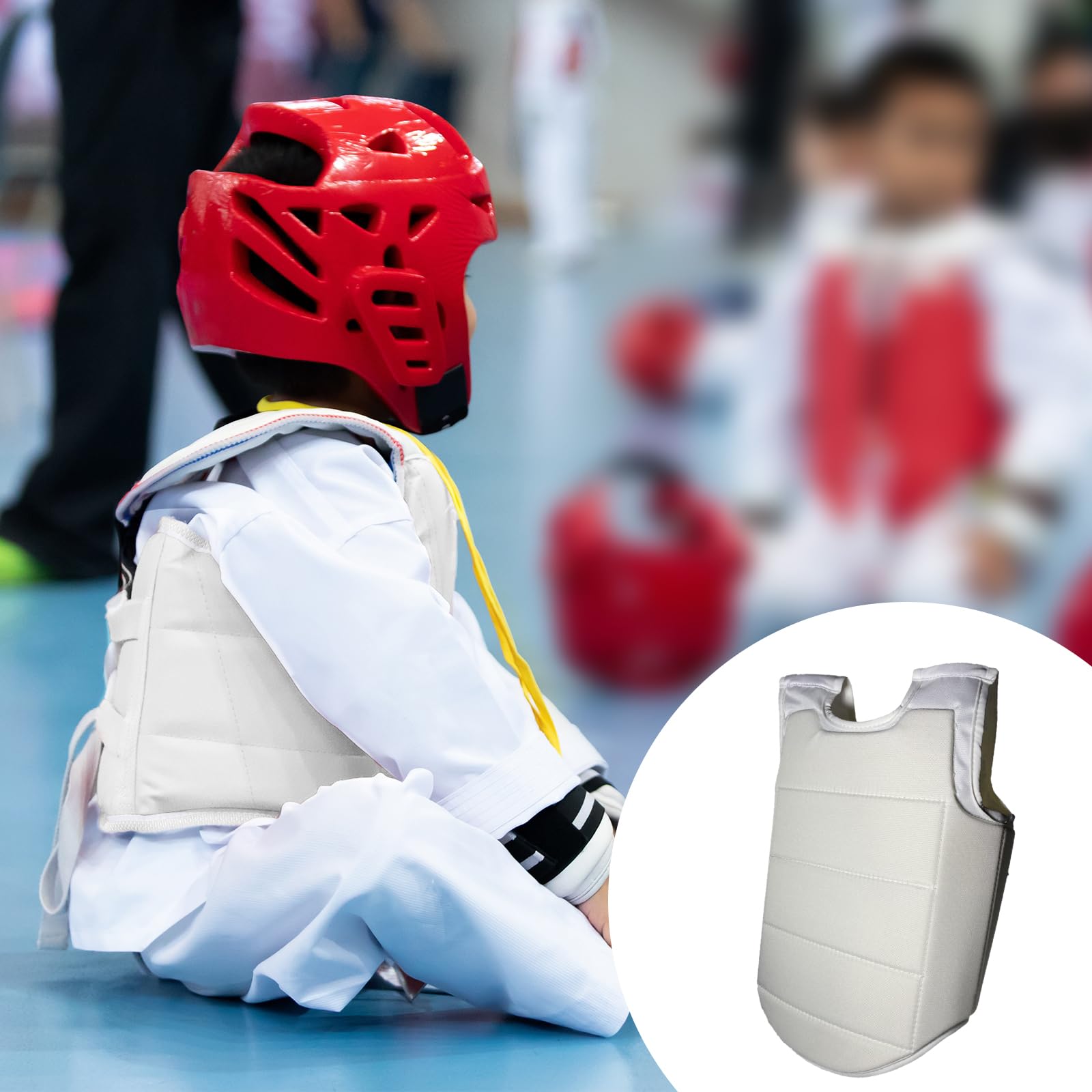 Perfeclan Karate Brustschutz Rippenschild Chasuble Verstellbarer Körperschutz für Jugendliche Erwachsene Kinder Training Sport MMA Boxen