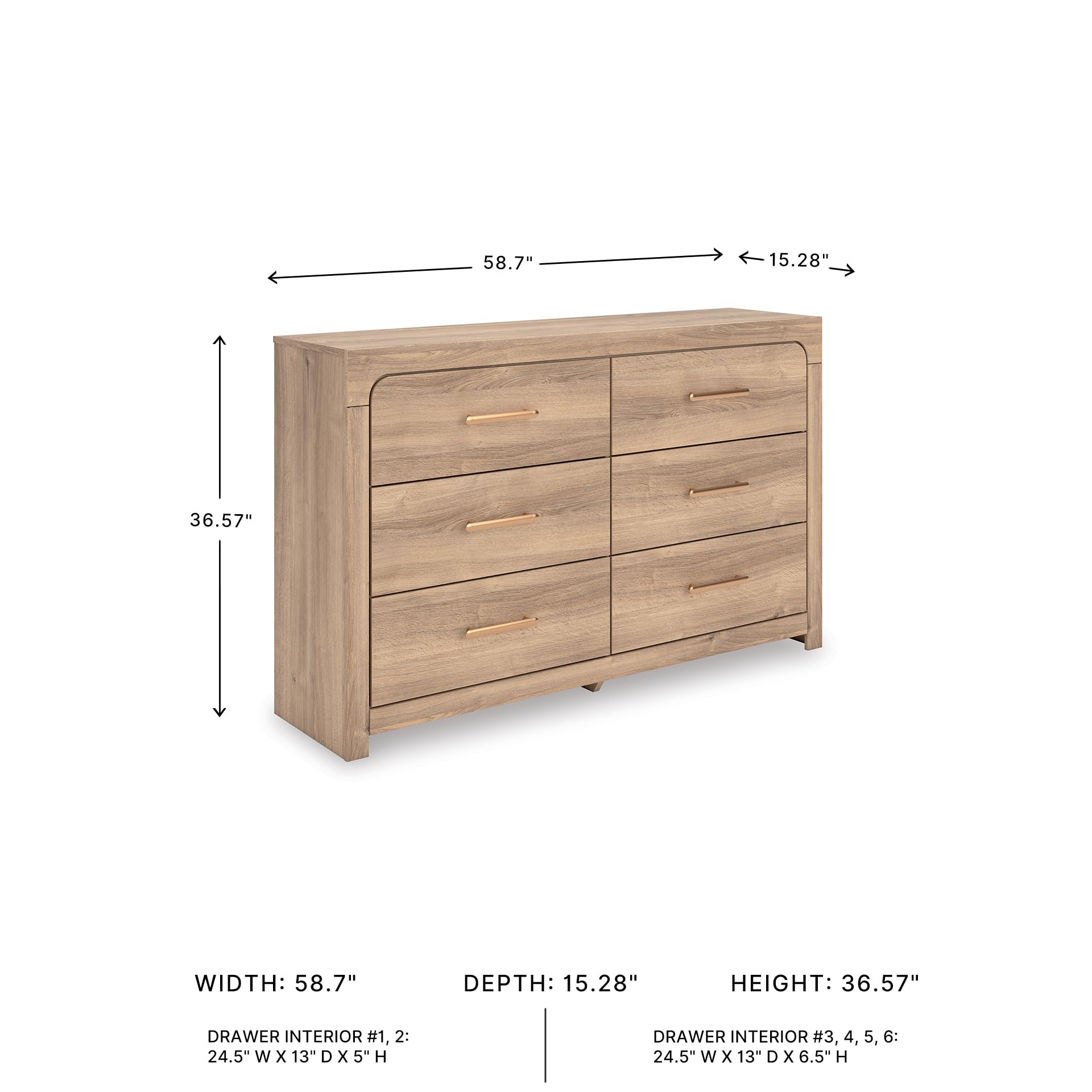Amazon.com: Signature Design by Ashley Prandefort Modern 6-Drawer