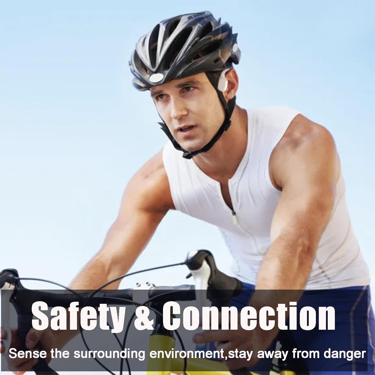 Bone Conduction Headphones Bluetooth 5.2 Bone Conduction Headphones Open Ear Headphones Open Ear Headphones Wireless Bluetooth Ipx5 Water Resistant Bone Conduction Earbuds Cycling Hiking white