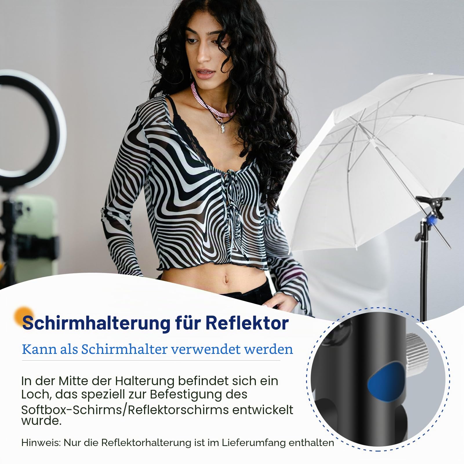 EMART Klemme Reflektor Klemmhalter Federzwinge Metall Klemmhalter mit 5/8" Schraube für Reflektor Fotostudios Regenschirm Blitz Hintergründe