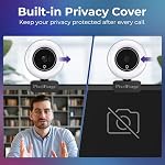 2K Webcam for PC with Microphone & Light & Privacy Cover, Web Camera for Desktop Computer/Laptop/Monitor/Mac, USB Streaming Camera for Zoom/Skype/Teams/Video Calling/Studying and Conference