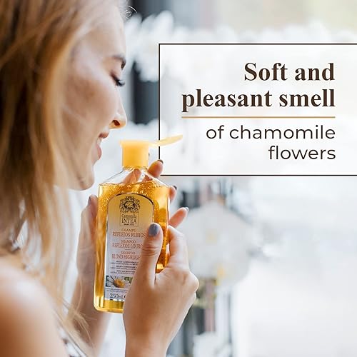 Miniatura 5 de Intea Champú de manzanilla champú prémium para cabello rubio champú iluminador rubio natural sin amoníaco adecuado para cabello rubio natural o