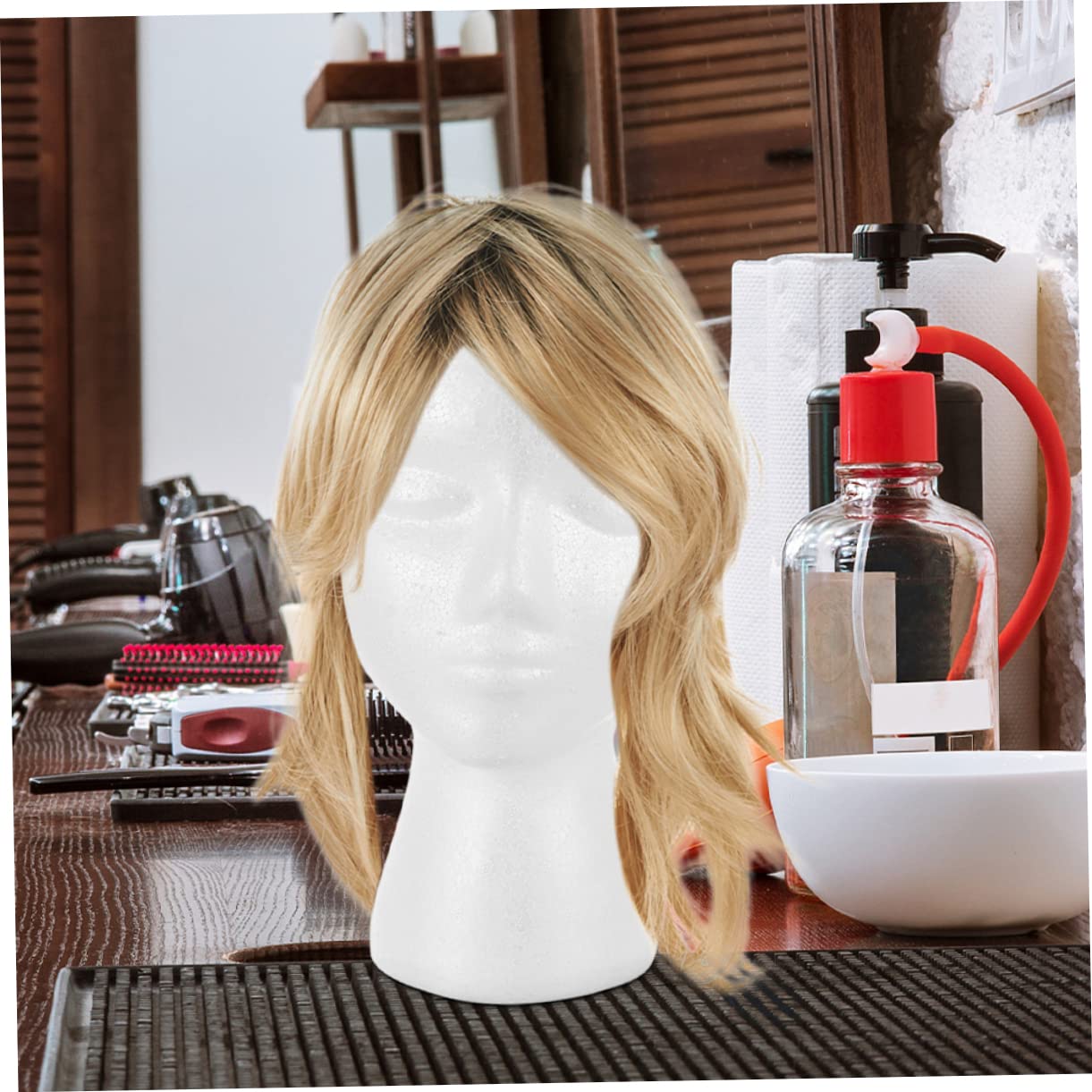NOLITOY 4pcs Mannequin Head Foam Wig Head Hat Display Lightweight Salon Store Use