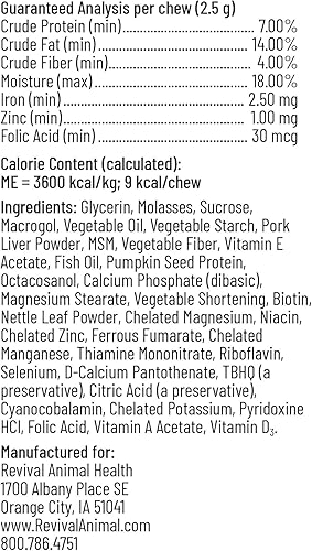 Miniatura 3 de Breeder's Edge Oxy Mate - Suplemento prenatal para perros pequeños y gatos, 60 unidades masticables suaves