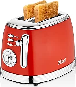 ZLN7040 60'lı yılların retro ekmek kızartma makinesi 2 dilim paslanmaz çelik | çift yuvalı ekmek kızartma makinesi | 6 kademeli | otomatik kapanma | çıkarılabilir kırıntı