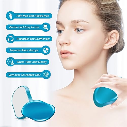 Miniatura 5 de Asokeyer 2 borradores de pelo de cristal para mujeres y hombres, 2023 nuevo borrador mágico de cabello, depiladora suave portátil, herramienta