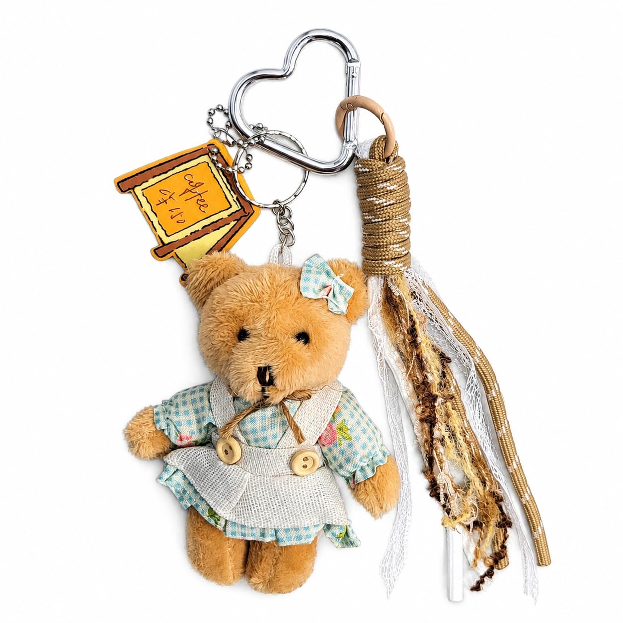 Kawaii Teddy Keychain for Purse – Soft Plush Bag Charm with Tassel & Metal Clip Purse Keychain Accessory for Women & Girls soft toy keychain gift for girls-image-30