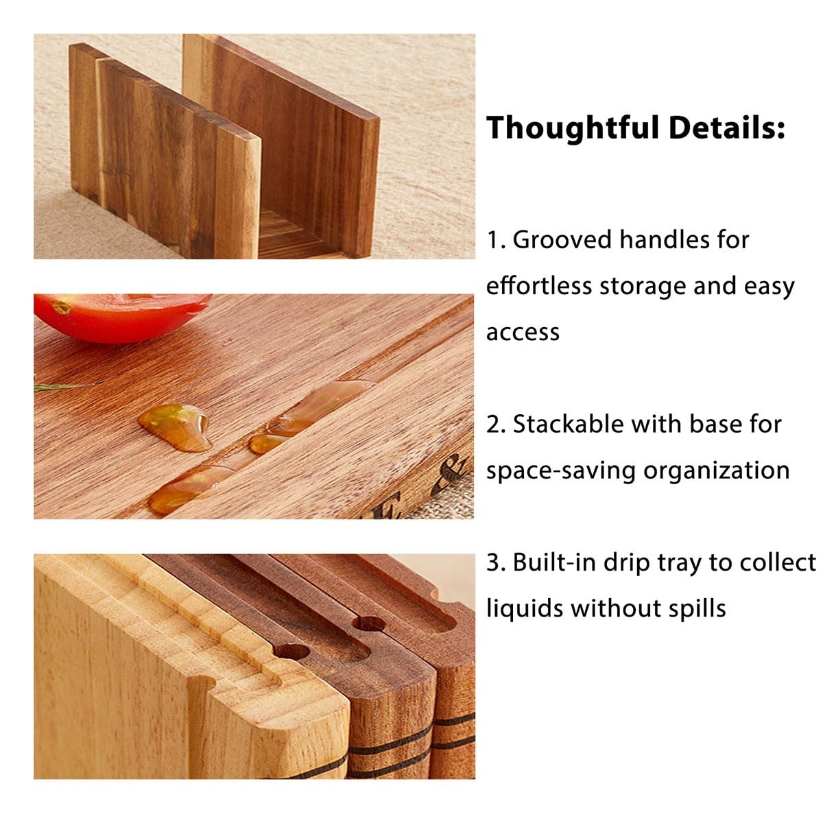 Tagliere da Cucina in Legno, Set di Libri da Biblioteca, Tagliere Bifacciale con Supporto, Tagliere per Tritare Carne, Verdure e Frutta, Tagliere Lavabile in Lavastoviglie(Marrone)