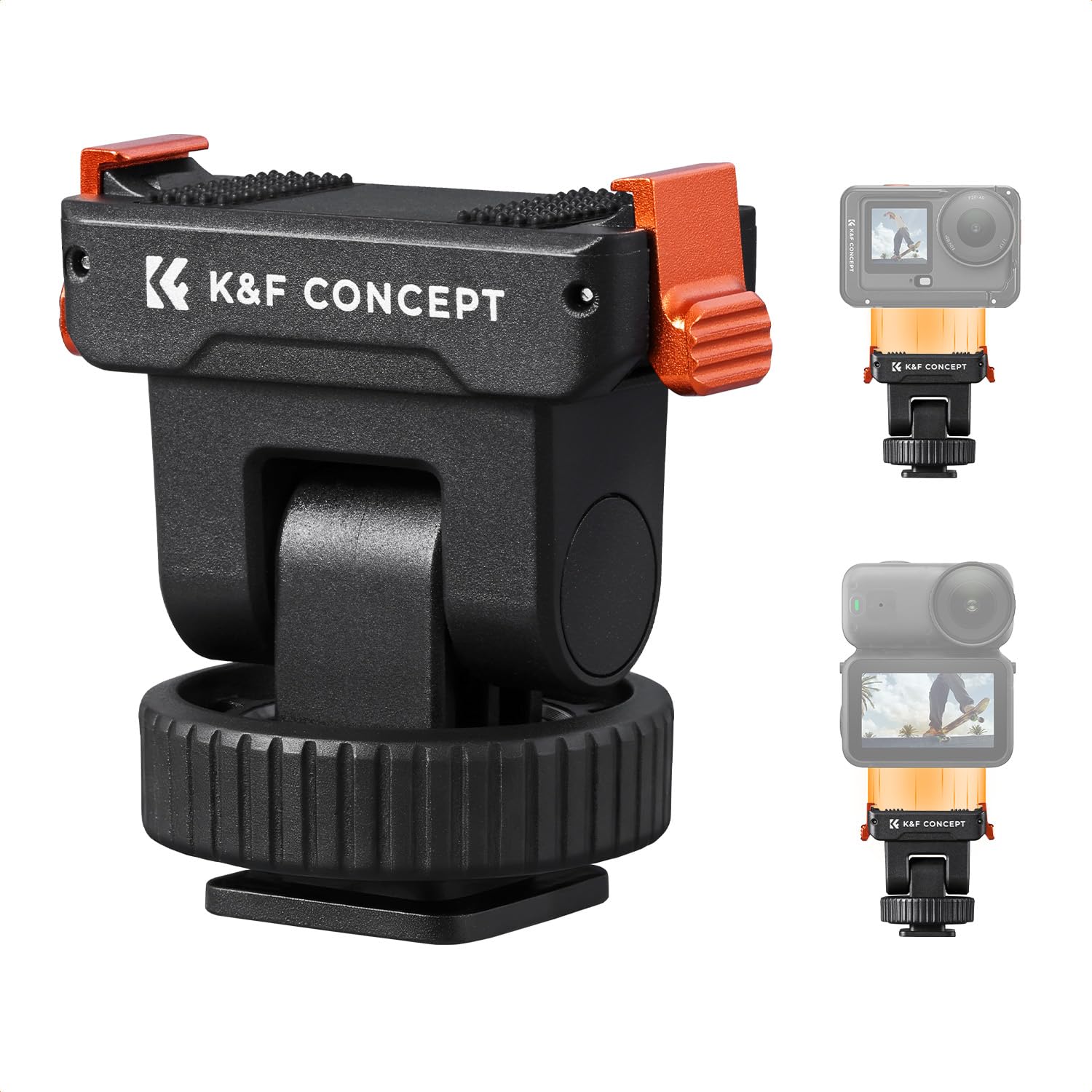 K&F CONCEPT Supporto a slitta fredda in plastica compatibile con DJI Osmo Nano/Osmo Action 6, supporto magnetico a sgancio rapido per action camera, adattatore treppiede con connettore a slitta calda