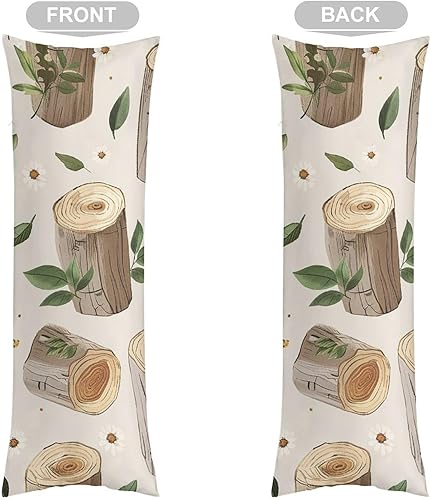 Miniatura 3 de Pillowcases Set of 2 Pillow Shams Breathable Soft Pillow Covers with Envelope Closure Birch Stump Pattern Pillowcases Standard Size 20"x54" Cooling