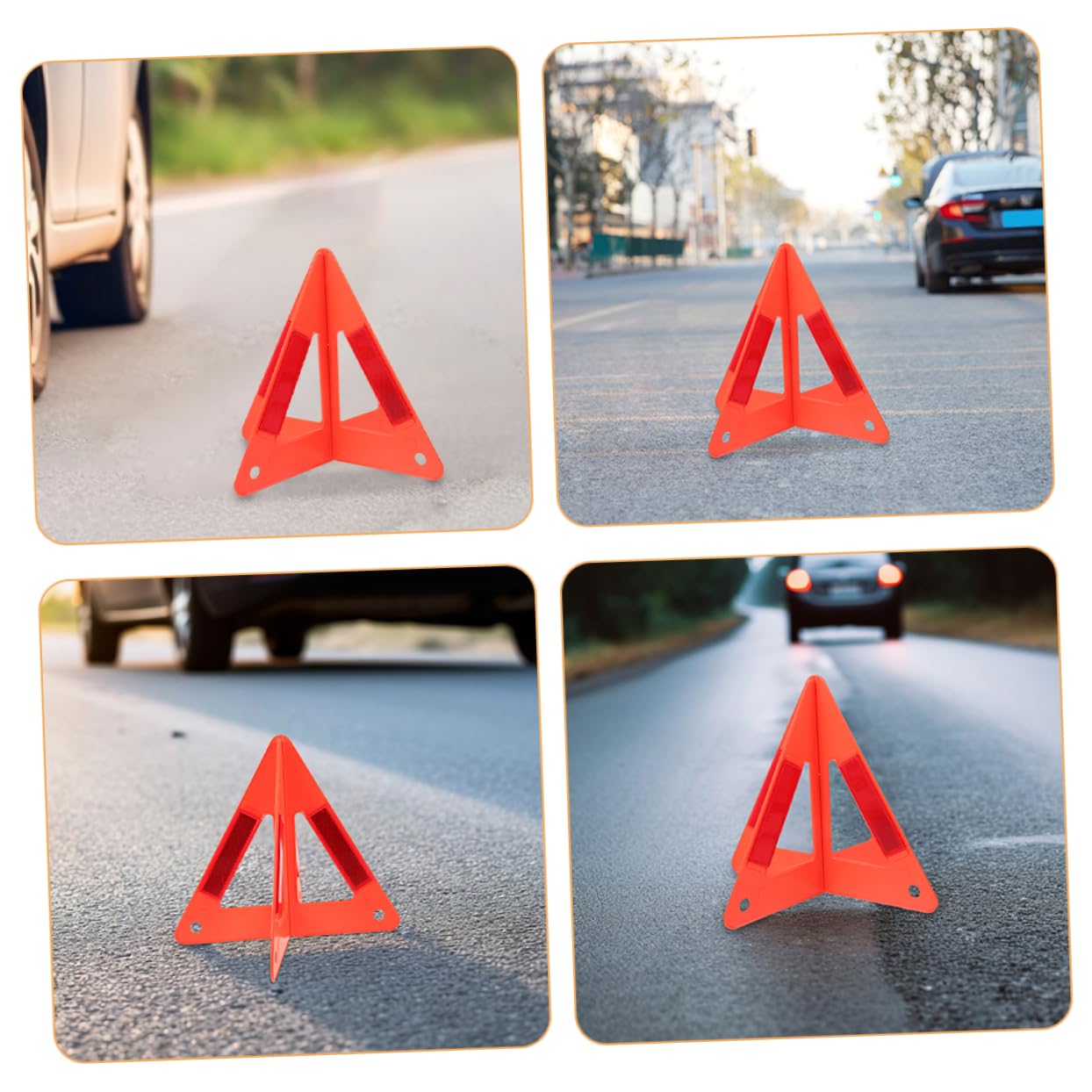 Gatuida Segnale di Avvertimento per Auto Triangoli di Sicurezza Kit di Sicurezza del Veicolo Triangolo di Avvertimento per Auto Triangoli Lungo La Strada Catarifrangenti per Il