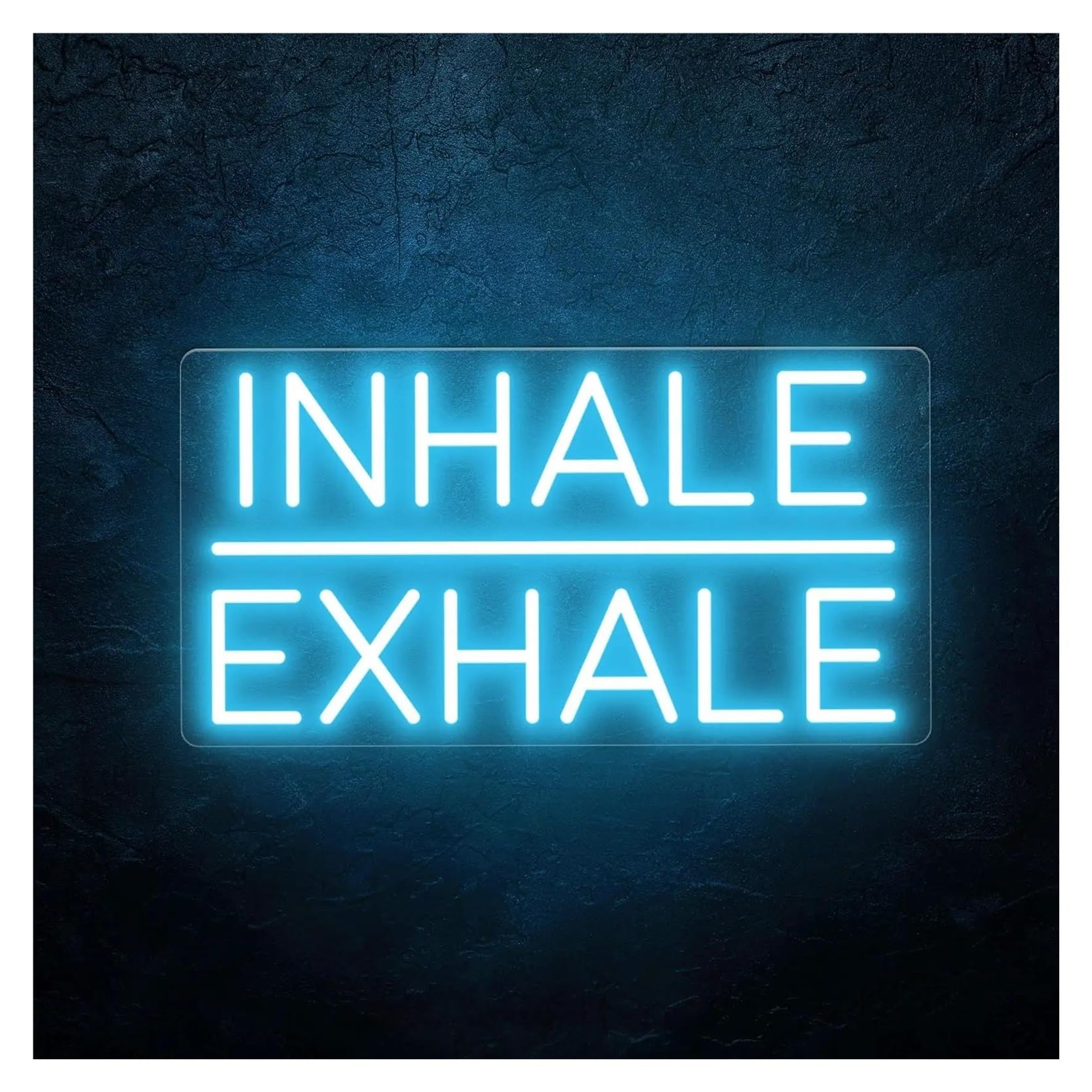 LEMST Signs Lamp Inhale Exhale Neon Sign Light Dimmable USB Powered for Fitness Yoga Gym Business Store Office Wall Art Decor 15.75inx7.87in(A)