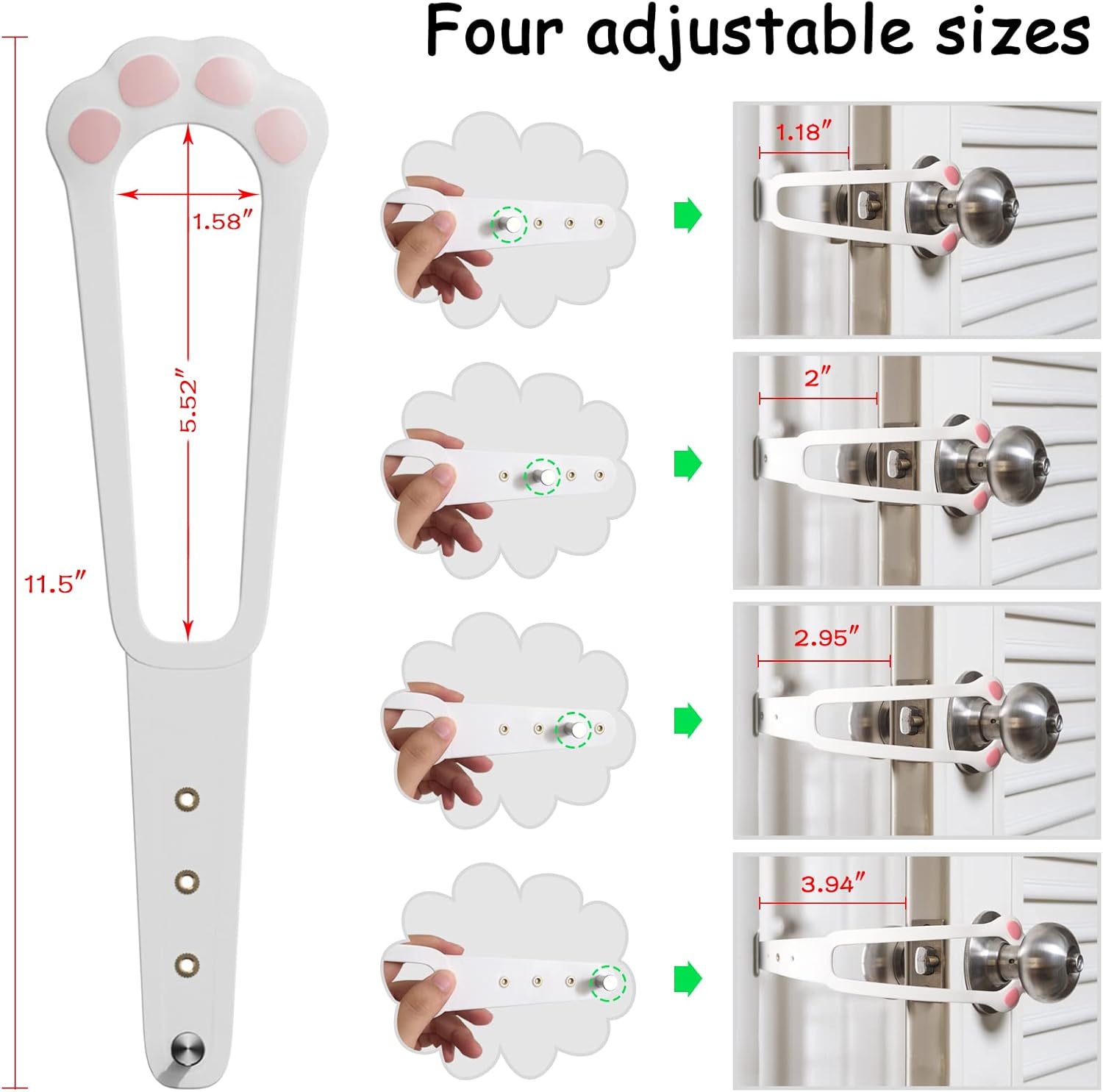 LUBERDUSH Cat Door Holder Latch -Adjustable Cat Door Alternative to Keep Dogs Out of Cat Litter Boxes and Food,Flex Latch Strap Let's Cats in and Safe Baby Proof, No Measuring Easy to Install(2 Pack) : Pet Supplies