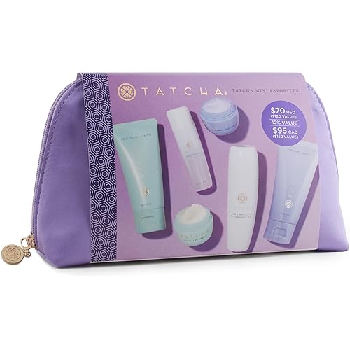 Tatcha Mini Favorites Set, Travel size Cleansers, Essence, and Moisturizers ($120 Value)