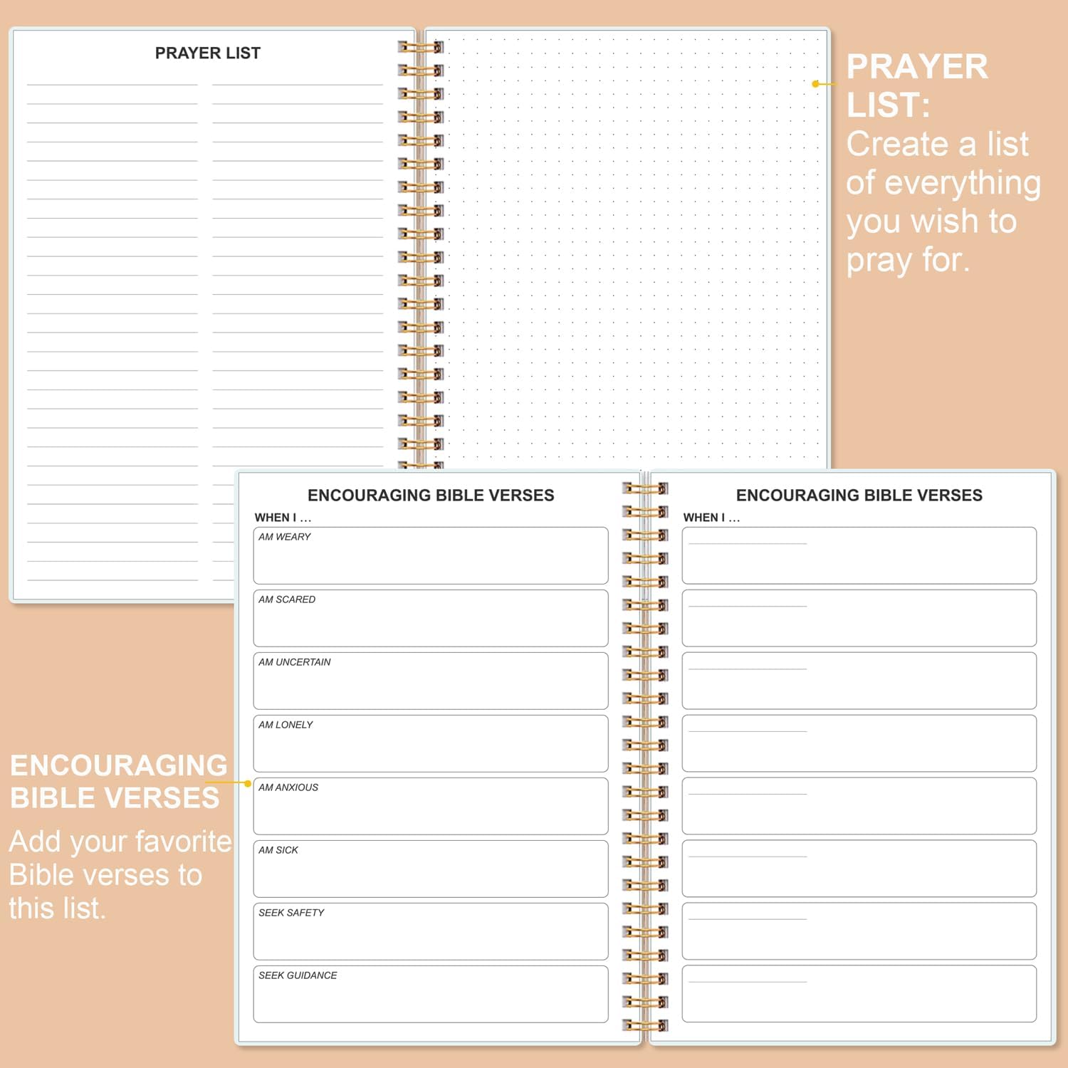 Heveboik Bible Study Journal – Church Notes Notebooks – Note Taking & Journaling Kit, 5.8" x 8.5", Rose Leaf - Image 5