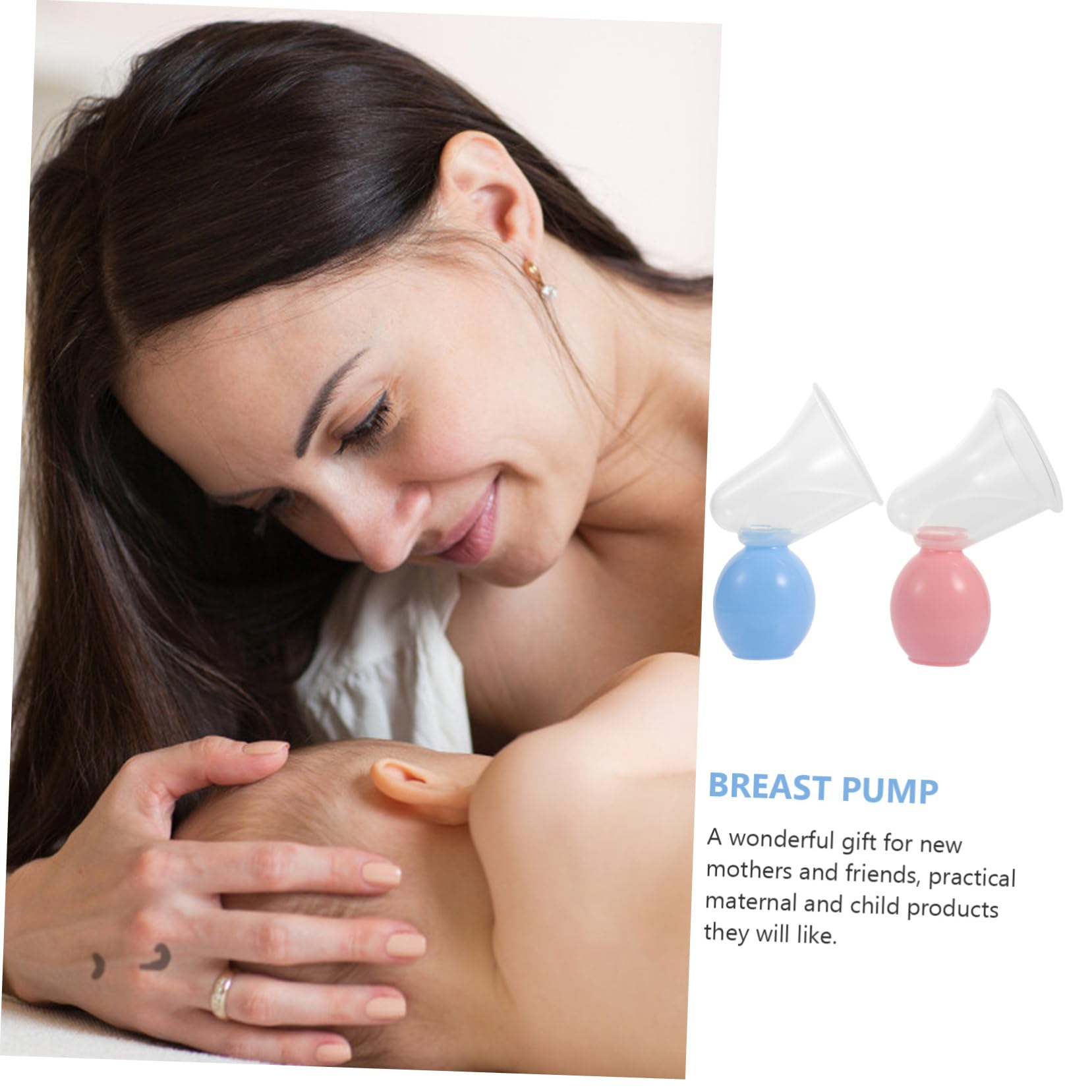 SWOOMEY 2Sets Portable Breastmilk Suction Tool Manual Pumping System for Breastfeeding Easy to Use and Clean for Mothers Prevents Milk Backflow Durable Design