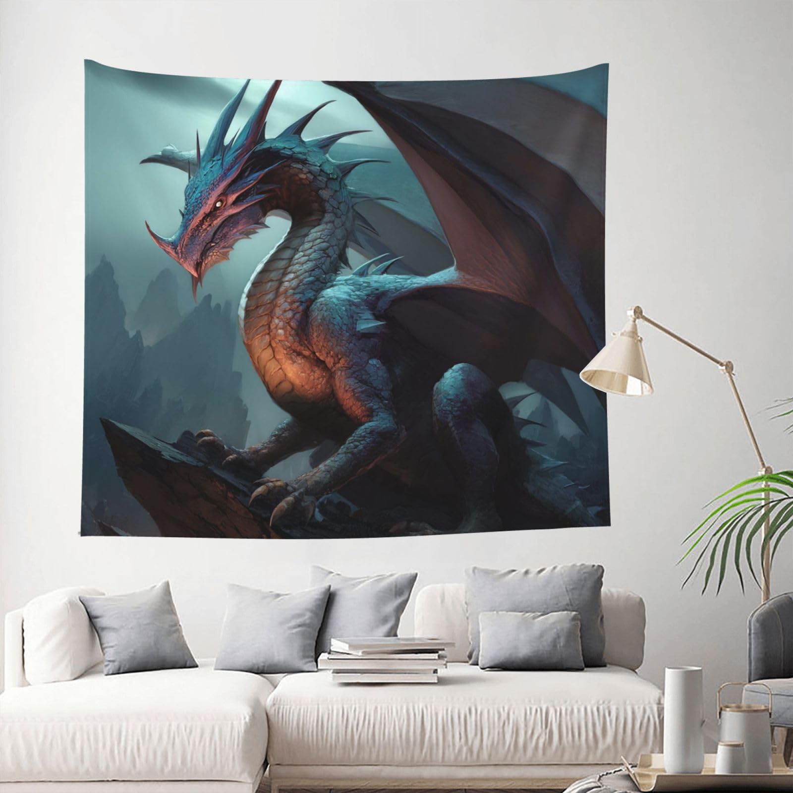 QLDETUPWLX Tapestry 153 X 130 CM Inches Wall Hanging for Living Room Cool Dragon Tapestrys Home Decor Soft Aesthetic Tapestries Hanging Decor Blanket Wall Tapestry for Bedroom Dorm Indoor Outdoor