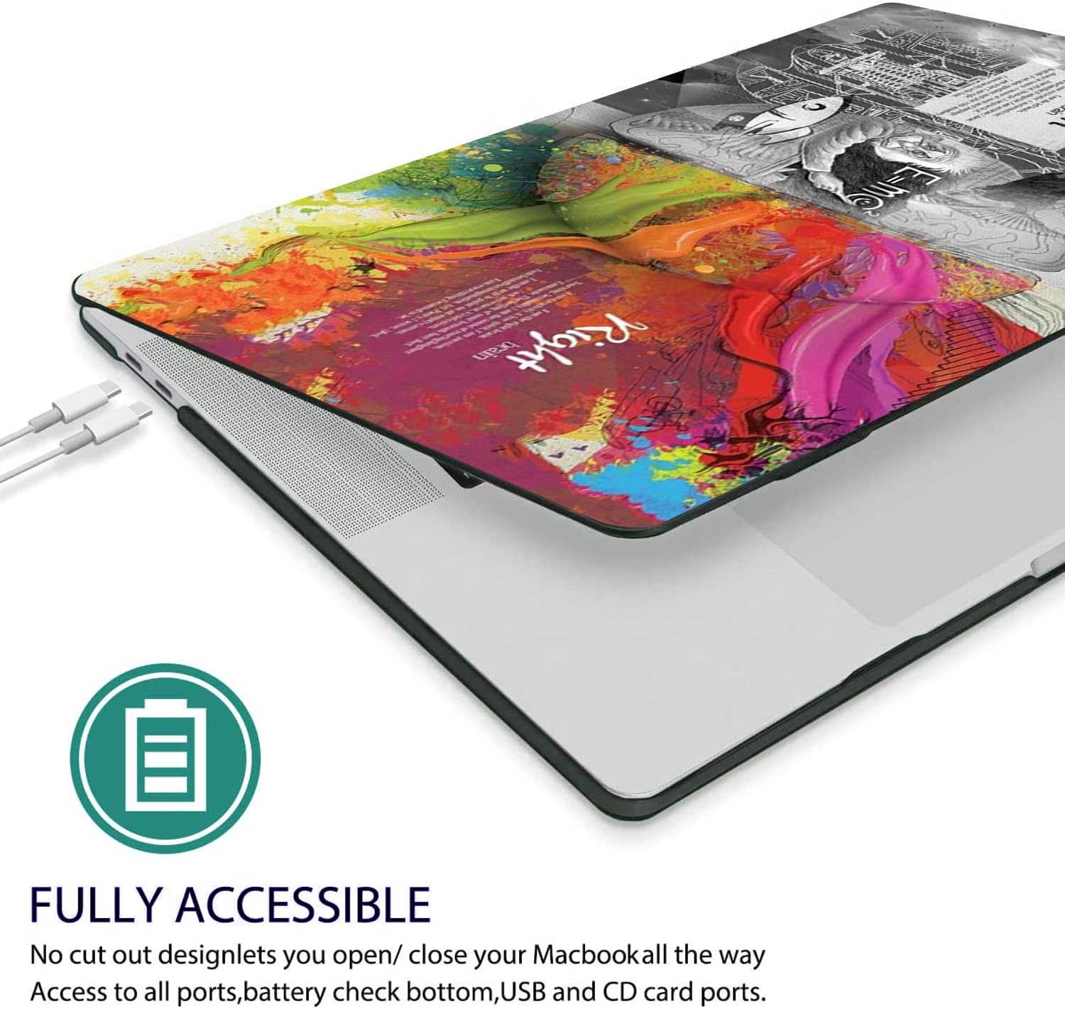 Compatible with MacBook Pro 13 Inch Case M2/M1 2025 2022-2017 A2338 A2289 A2251 A2159 A1989 A1706 A1708 Plastic Hard Shell Case&Keyboard Skin&Mac OS Keyboard Sticker (Einstein's Brain)