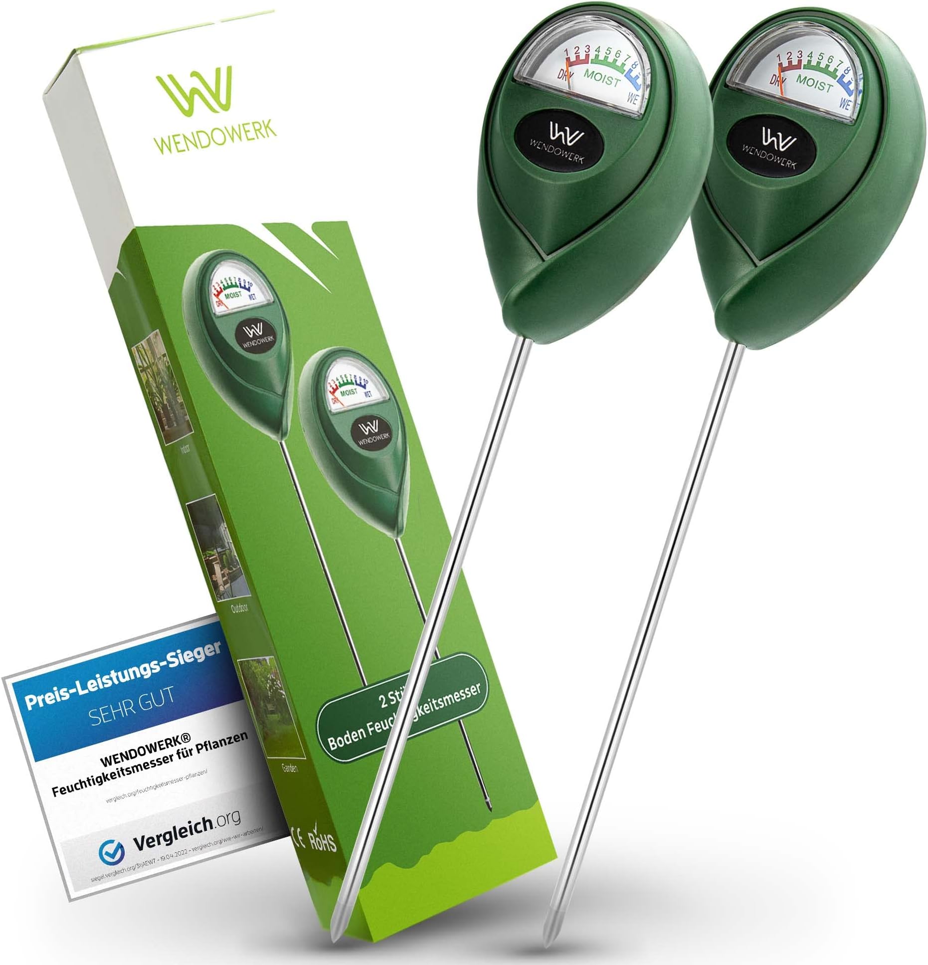 AWAMRA Boden Feuchtigkeitsmesser - Hygrometer Für Pflanzen Ohne Batterien