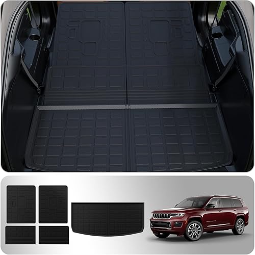 Tapete de carga compatible con Grand Cherokee L 2021-2024, forro de carga TPE para todo tipo de clima, protector de asiento trasero 2023 Grand