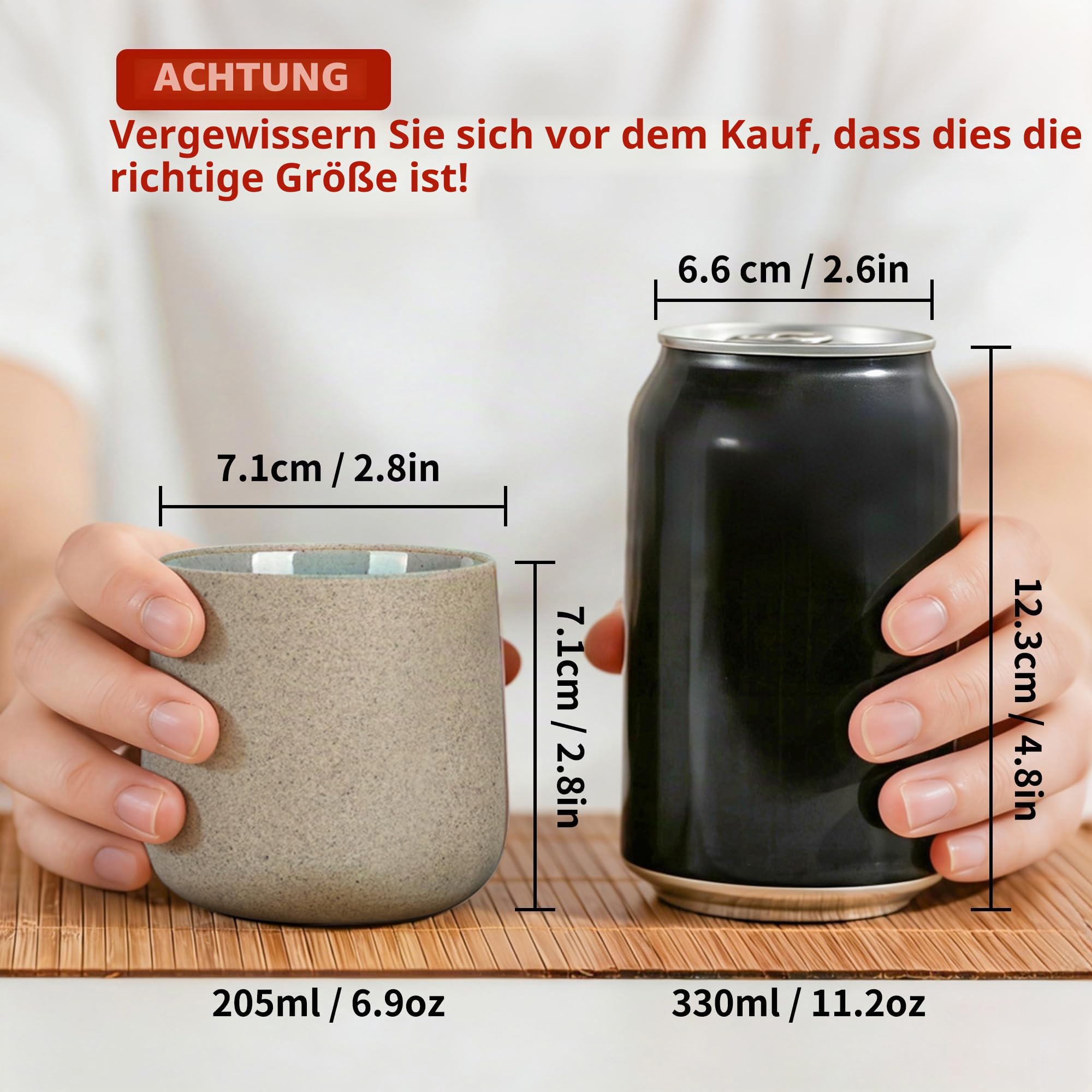 TEANAGOO Japanische Teetasse aus Keramik, 205 ml, Dunkelgrau, H4,Japanische Teetassen, Chinesische Teetasse, Asiatische Teetassen, Asiatische Teetassen, Teetasse Tee Tassen