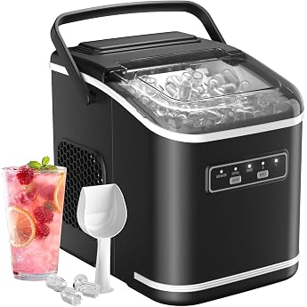 Ice Cube Machine 9 Cubes in 6-8 Min 12 kg/24 H Self-Cleaning