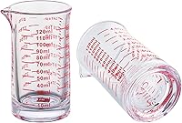 Vista 3 de Ackers 4 Oz Glass Measuring Cup,Borosilicate Shot Glass with V-Shaped Spout-Red Line Rojo (individual)
