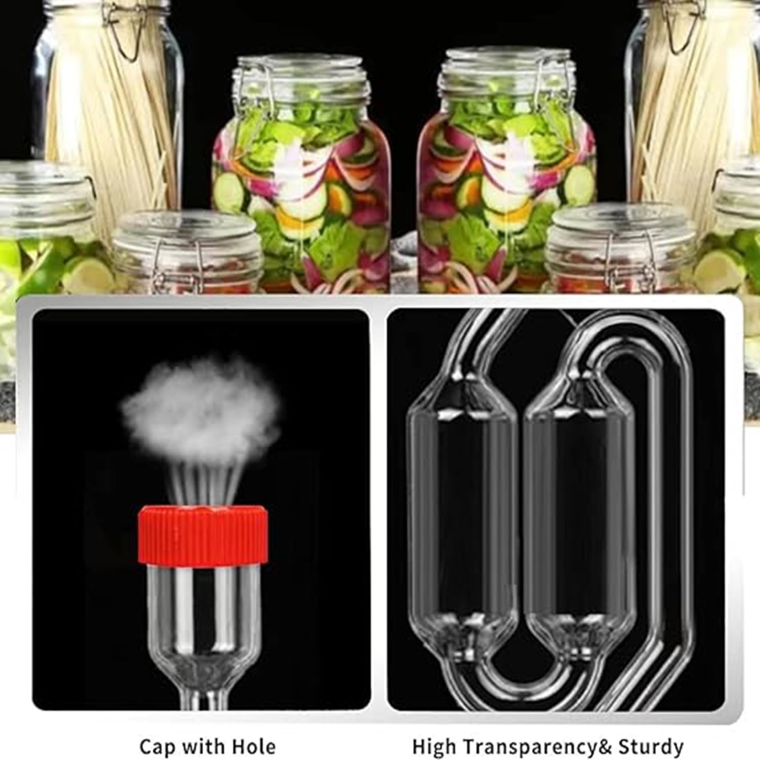Gorgogliatore Fermentazione Plastica,Gorgogliatore HASLED con Tappi in Gomma,Airlock di Fermentazione la Produzione di Birra,Vino,Sottaceti (plastica)