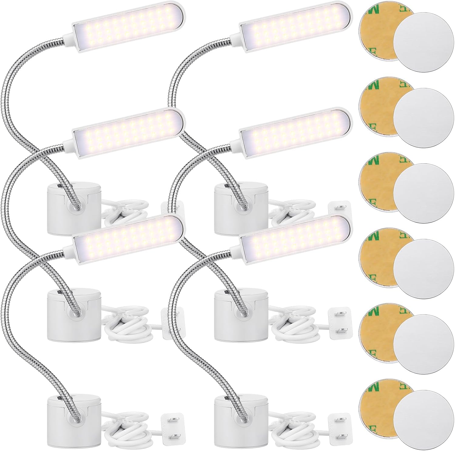 VIHOSE 6 Pack Sewing Machine Light with 30 LEDs, 3 Watt Multifunctional Gooseneck Work Light with Magnetic Mounting Base Gooseneck Arm Work Light for Workbench Lathe Drill Press